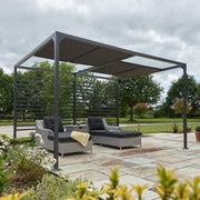 RETRACTABLE PERGOLA GAZEBO CANOPY METAL ROWLINSON FLORENCE GARDEN SHELTER 4x3