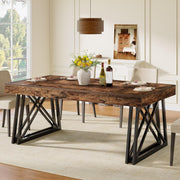 160cm Rectangular Dining Table for 4-6 Farmhouse Kitchen Table for Dining Room