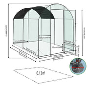 2X3M Walk In Chicken Run Coop Large Outdoor Pen Metal Duck Hen Poultry Cage Shed