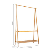 Heavy Duty Wooden Hanging Clothes Garment Rail Corner Open Wardrobe Storage Rack