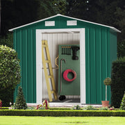 Metal Garden Shed 6X4ft Outdoor Garden Storage Shed w/ Double Sliding Door