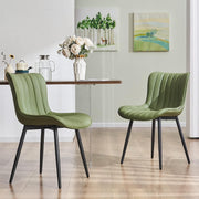 Set of 2 Faux Leather Dining Chairs High Back Padded Metal Leg Kitchen Chairs UK