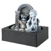 Feng Shui Water Feature Angel Indoor Tabletop LED Fountain Waterfall Home Decor