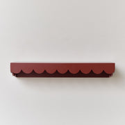 Oxblood Dark Red Scalloped Wall Storage Shelf - 61cm wall storage shelving decor