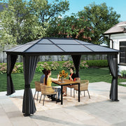 3.6 x 4m Aluminium Hardtop Gazebo Canopy with Polycarbonate Roof & Sidewalls