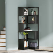 180cm Corner Bookshelf Unit, 6-Tier Floor Standing Bookcase Storage Display Rack