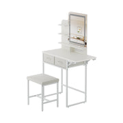 Dressing Table With Drawer LED Mirror Stool Set Makeup Desk Vanity Table Bedroom