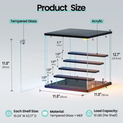 5-Tier Display BOX Cabinet with Glass Doors & RGB Lights for Action Figures