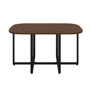 Dining Table and Grey Chairs Set of 6 Square Wooden Kitchen Table Metal Legs