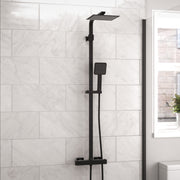 Exposed Thermostatic Shower Mixer Bathroom Twin Head Large Valve Round/Square
