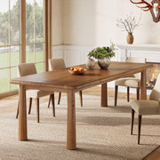 63-Inch Solid Wood Dining Table Farmhouse Rectangle Kitchen Table for 4-6 People