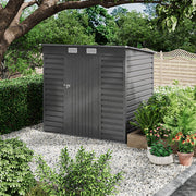 6x4ft Outdoor Storage Garden Sheds Sloped Roof Tool Utility House W/ Door & Vent