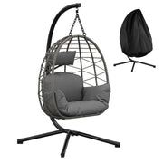 Rattan Swing Egg Chair Garden Hanging Indoor Outdoor Patio Hammock with Cushion