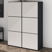 Shoe Storage Cabinet Wooden Shoe Rack Space-saving 3 Units 6 Tiers Many Colors