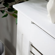 Extending Radiator Cover Adjustable White Wooden MDF Wall Cabinet Slatted Grill
