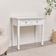 White 2 Drawer Console Dressing Table storage hallway wooden furniture