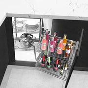 PullOut Kitchen Magic Corner Baskets Cupboard Larder Storage Shelf Rack Close UK