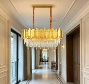 High-end Crystal Chandelier with Adjustable Height for Indoor Lighting 80cm