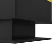 Coffee Table with LED Light, High-Gloss Black Tea Table Living Room Furniture