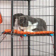 Metal Cat Cage, 4-Tier Small Animal Cage with Wheels, Cat House with Hammock