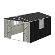 Outdoor Storage Shelter 12 x 10FT Galvanised Steel Storage Shed with Dual Window