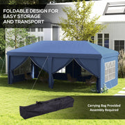 3 x 6m Heavy Duty Pop-Up Gazebo Curtain Walls Windows Wedding Marquee Party Tent