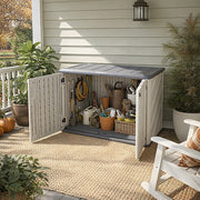 975L Garden Storage Utility Cushion Box Outdoor Waterproof Chest Shed with Base