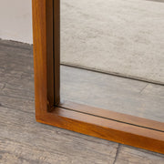 Dark Wood Framed Arched Leaner Mirror - 60cm x 140cm