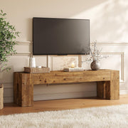 63-Inch Modern Solid Wood TV Stand with Open Storage for TVs up to 70 Inches