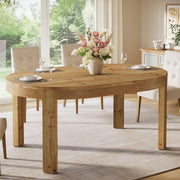 55'' Solid Wood Oval Dining Table Farmhouse Kitchen Dinner Table for 4-6 Person