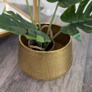 Medium Round Gold Patterned Planter pot houseplant home decor glamorous metallic