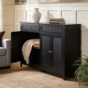 Modern Sideboard Buffet Cabinet with Storage Cabinets 4 Doors 2 Drawers Black