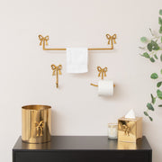 Metallic Gold Metal Bow Tissue Box