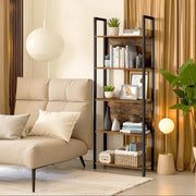 Rustic Wood Bookcase Bookshelf 5 Tier Industrial Storage Display Shelving