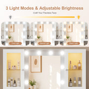 Dressing Table with 7 Drawers 4 Door & Charging Socket Makeup Desk Vanity Jdvizb