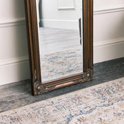 Tall Ornate Gold Wall Mirror 47cm x 142cm metallic antique leaner full length