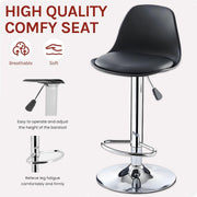 2PCS Bar Stools Adjustable Breakfast Swivel Gas Lift Chair Kitchen Cafe Pub Tool