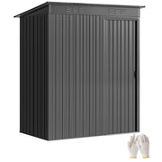 (Dark Grey, 5 x 3.5ft) Outsunny Metal Garden Shed with Effortless Assembly