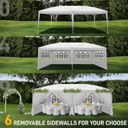 3m x 6m Pop Up Gazebo Party Tent Canopy Marquee with Storage Bag White