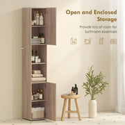 Bathroom Cabinet Cupboard Tall Free Standing Tallboy Storage Furniture OAK