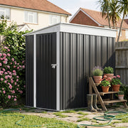 4ft x 6ft Lean to Garden Shed Metal Steel Outdoor Storage Shed Small Tool House