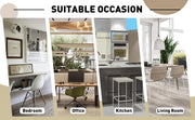 4X Dining Chairs Set Faux Suede Leather Padded Seat Metal Legs Kitchen Office