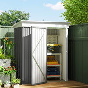 Steel Garden Shed, Small Lean-to Shed for Bike, 5x3 ft Refurbished