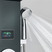 LED Shower Panel Column Tower System Stainless Steel Body Jet Twin Head Rain Set