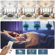RGB LED Ceiling Fan Light Dimmable Chandelier Living Room Lamp W/ Remote Control