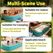 450L Inflatable Paddling Pool Family Kids Garden Outdoor Swimming Pool Summer