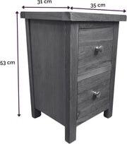 Oak 2 Drawer Bedside – Oakcroft Rustic Cabinet nightstand bedroom furniture new