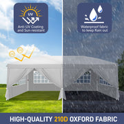 3m x 6m Pop Up Gazebo Party Tent Canopy Marquee with Storage Bag White