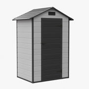 8x6 6x6 5x3 Plastic Garden Shed with Floor Window Lockable Door Wood Grain Grey