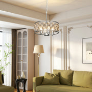 Crystal Chandelier w/Adjustable Height, 4-Light Ceiling Light Refurbished